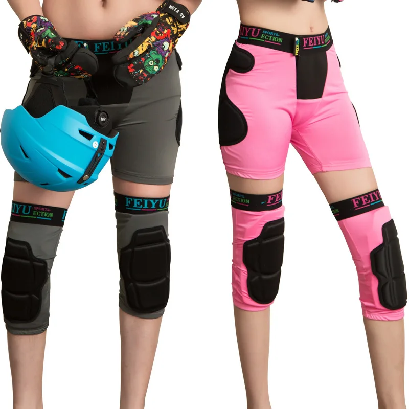 Snowboard Shorts Men Women Ice Snow Sports Safety Device Protective Gear Skiing Hockey Guard Armor Skate Shorts Knee Hip Pads