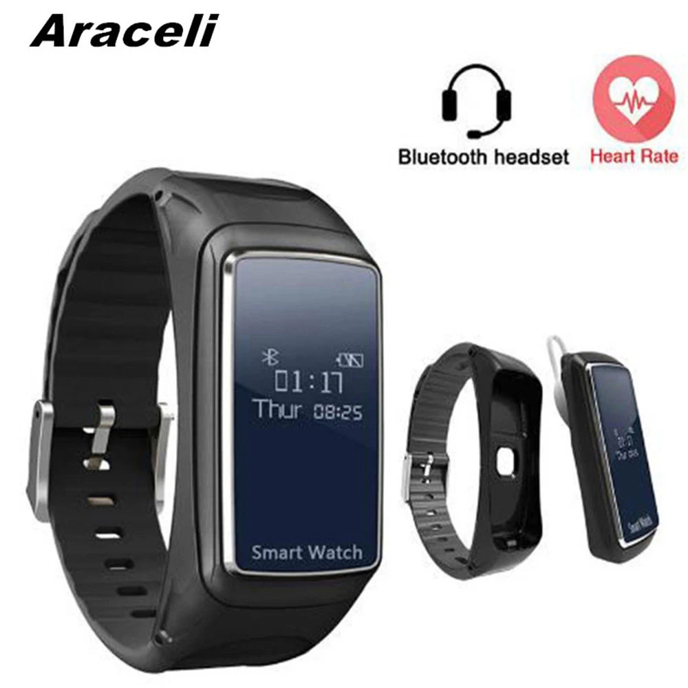 

Bluetooth Earphone Smart Bracelet Sleep Tracker Heart Rate Monitor SmartBracelet Pedometer Alarm Clock Smart Bracelet Id115