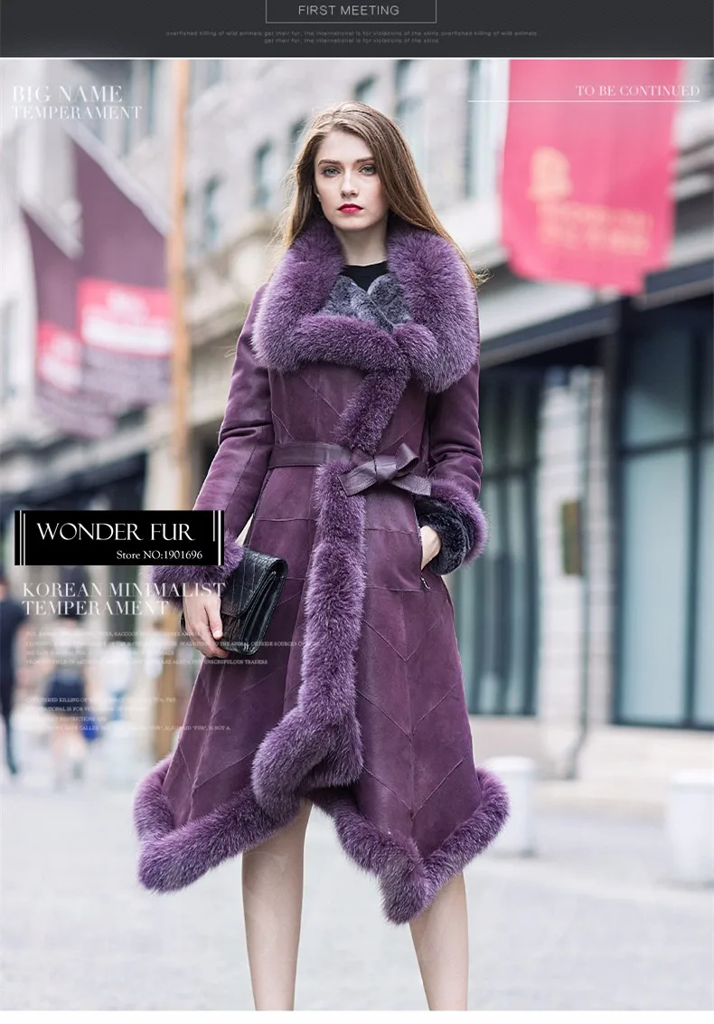 Загадочный стиль мех и кожа длинное пальто настоящая кожа кролика Рекс и меховая одежда высшего качества мех лисы капюшон Меховая куртка