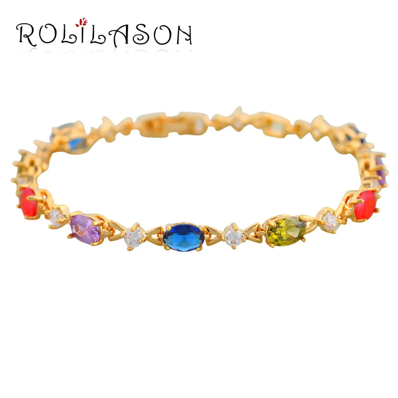 Noble font b Gold b font Tone font b Bracelets b font AAA Zircon Beautiful Color