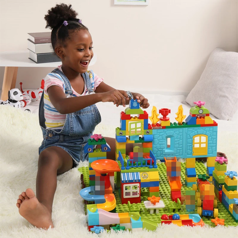 Najtaniej Big Size Building Blocks 160 211pcs Park rozrywki Marble Run Building LegoINGlys Duploedd klocki dla dzieci