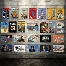 [Kelly66] Tintin металлический знак Олово плакат табличка для домашнего декора стены книги по искусству живопись 20*30 см размеры Dy60