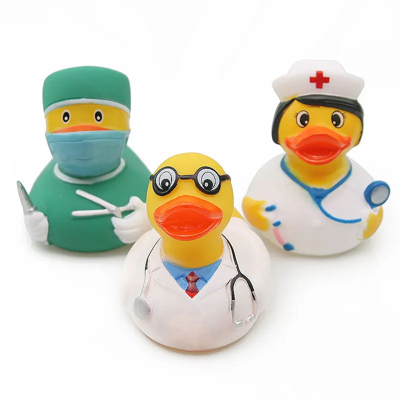 9 см резиновая утка детский душ доктор утка медсестры утка ванная комната вода игрушка Дети когнитивные плавающие игрушки детские игрушки для плавания