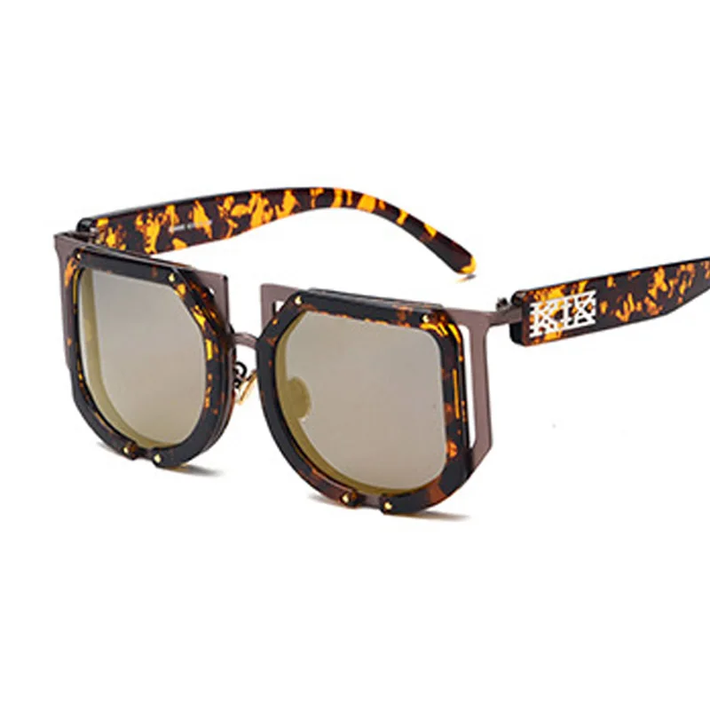 Модные поляризованные солнцезащитные очки для мужчин и женщин Роскошные прозрачные цветные зеркальные большие рамки Винтажные Солнцезащитные очки женские мужские Оттенки UV400 Oculos - Цвет линз: 52