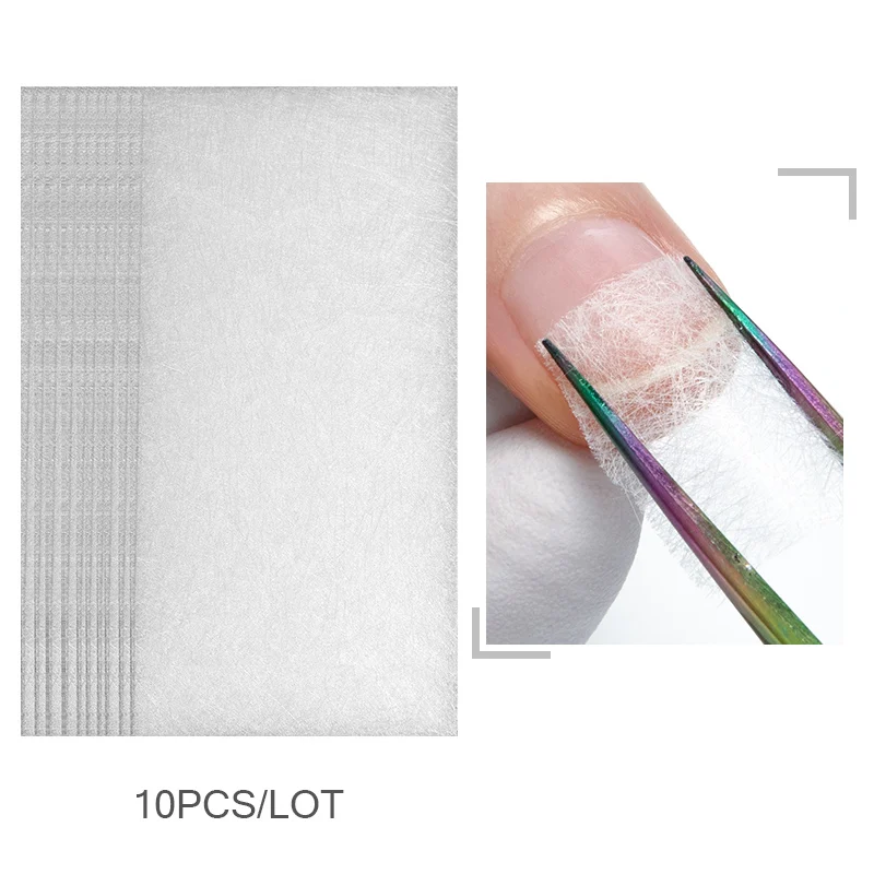 Розалинд нетканый материал шелка наращивание ногтей 5/10 шт./лот быстрая uv гель для ногтей арт-дизайн для создания стеклоткани ногтей маникюр - Цвет: 10pcs
