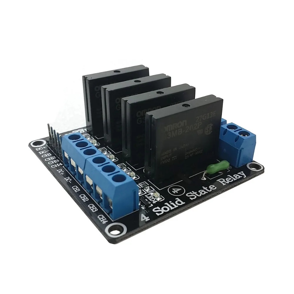 1pcs 5v 4 Channel SSR G3MB 202P Solid State Relay Module For Arduinoin