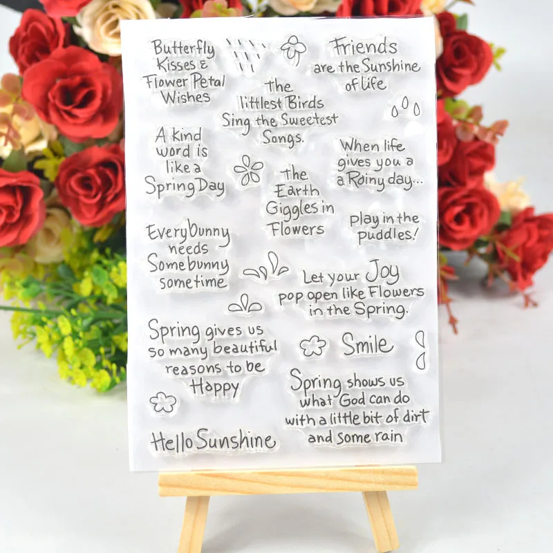 

Hello Sunshine Transparent Silicone Stamp English Words Clear Rubber Stamps For DIY Craft Scrapbooking Card Making