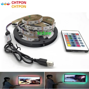 

USB LED Strip RGB 5050 5V Christmas light String lamp Tape For TV LED Backlight 1m 2m 3m 4m 5m with Controller Kit