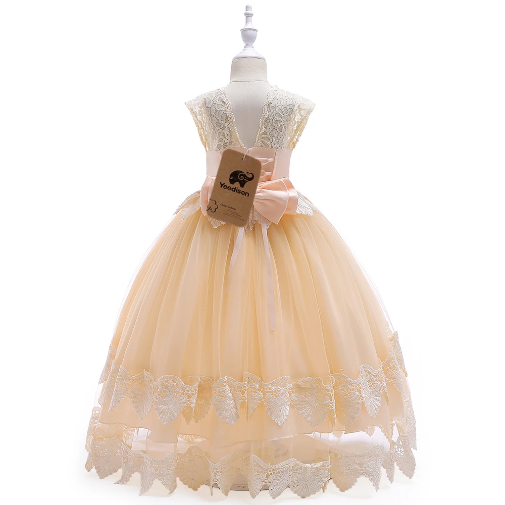 2018 Lace Girls Princess Dress Child Wedding Party White Evening Clothing Girl Formal Pageant Gowns Bridesmaid Dresses For Kids (10)