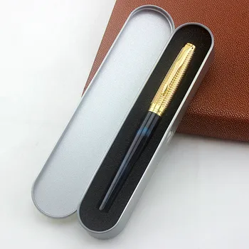 

Metal Financial Tip Fountain Pen 0.38mm Green pattern gold clip Office Business Writing Ink Pens Gift Stationery