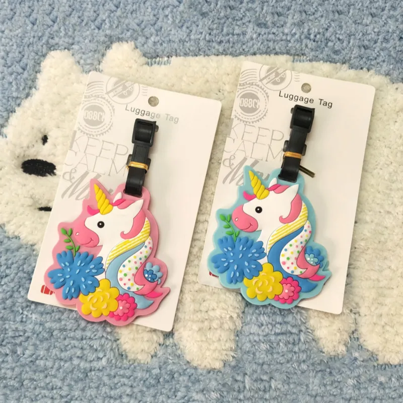 

Cartoon Animal Unicorn Silicone Suitcase ID Address Holder Baggage Boarding Tag Travel Accessories