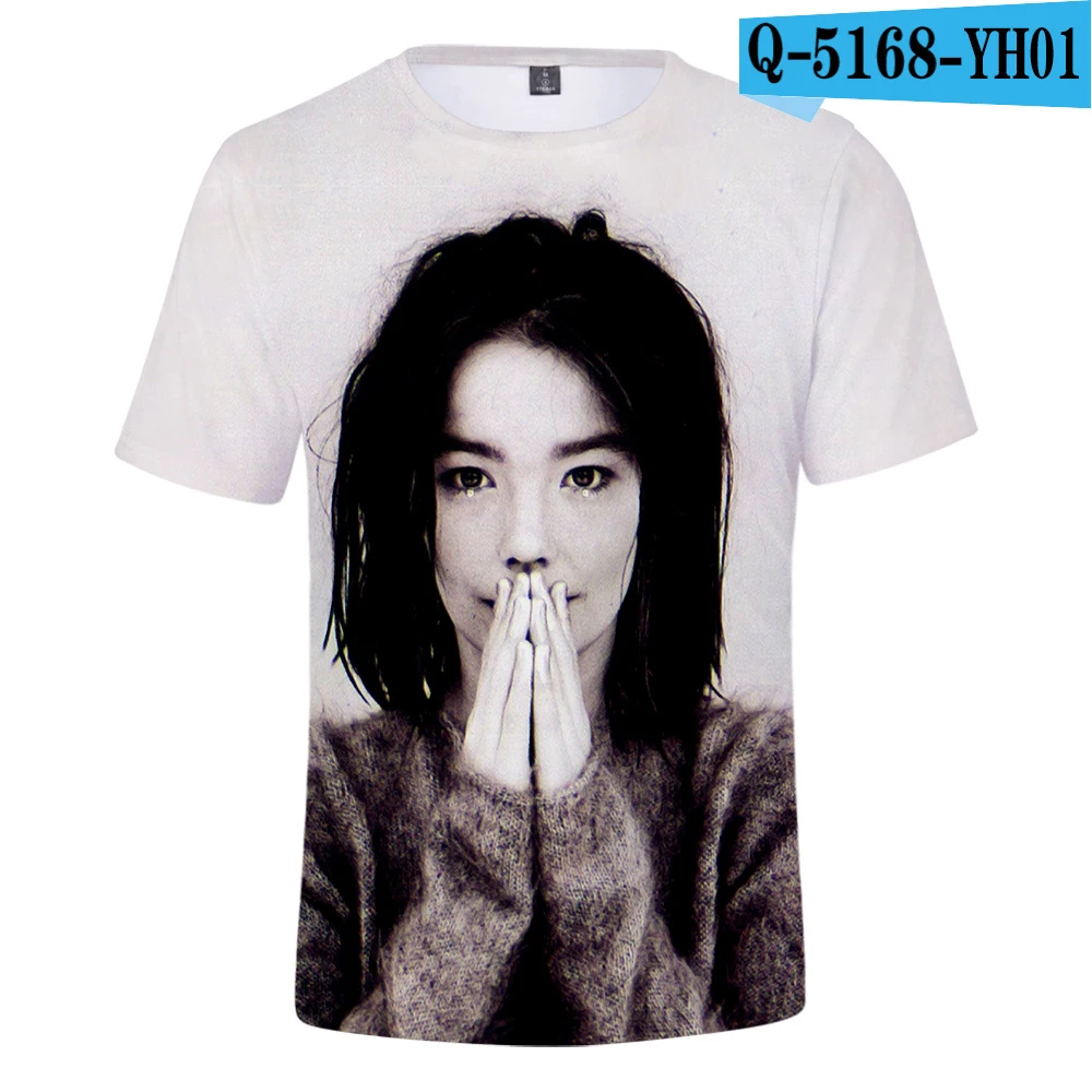 Aikooki Новое поступление bjork Мужская 3D Футболка Harajuku свободная футболка с круглым вырезом Удобная футболка с принтом bjork - Цвет: 3D