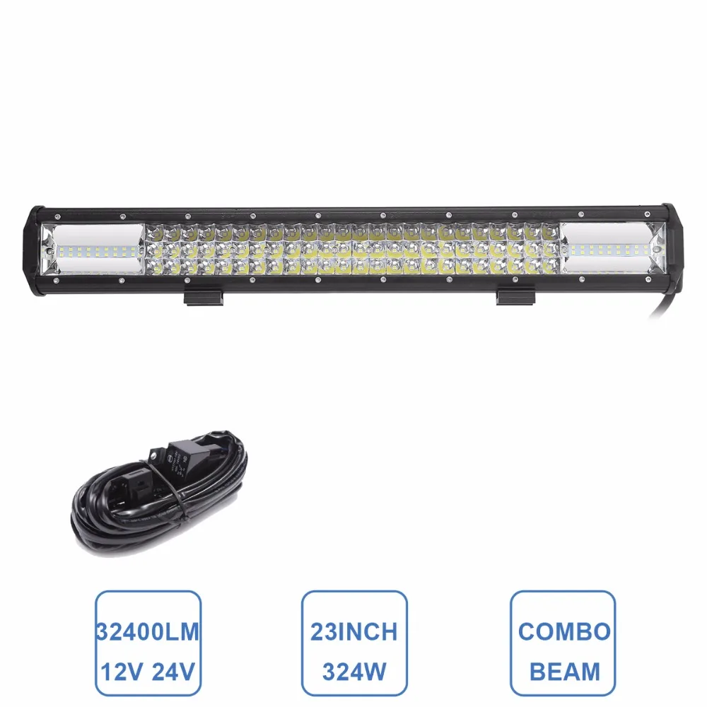 

Off Road 23Inch LED Bar Light Super Bright Car SUV AWD Truck RZR ATV TractoTrailer Wagon12V 24V Lamp + Wiring Harness Controller
