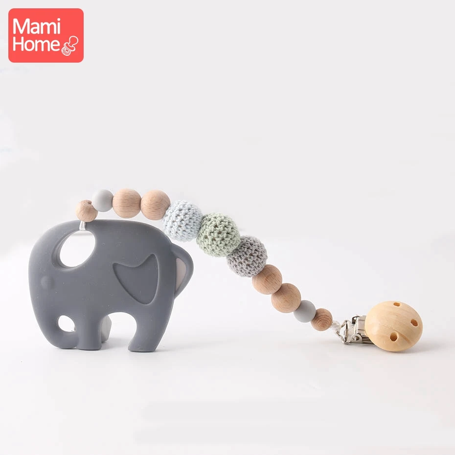 Mamihome 1 шт. детские соски цепи слон кулон BPA бесплатно еда класс MaWooden Прорезыватель для зубов клип новорожденных подарки Прорезыватель для