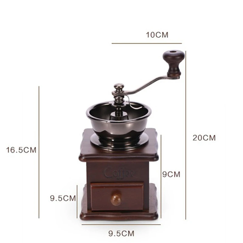 Vintage Elm Hand Grinders Solid Wood Manual Coffee Grinders Ceramic Core Mills Grinding Coffee Beans Mini Burr Mill5