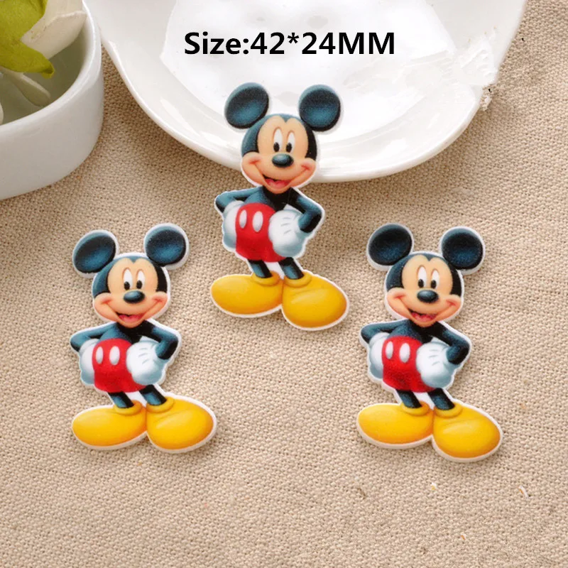 

20Pcs/lot Cute Cartoon Mickey Minnie Flat Back Resin DIY Cabochons Kawaii Planar Cartoon Character Free Shipping Kids Gift