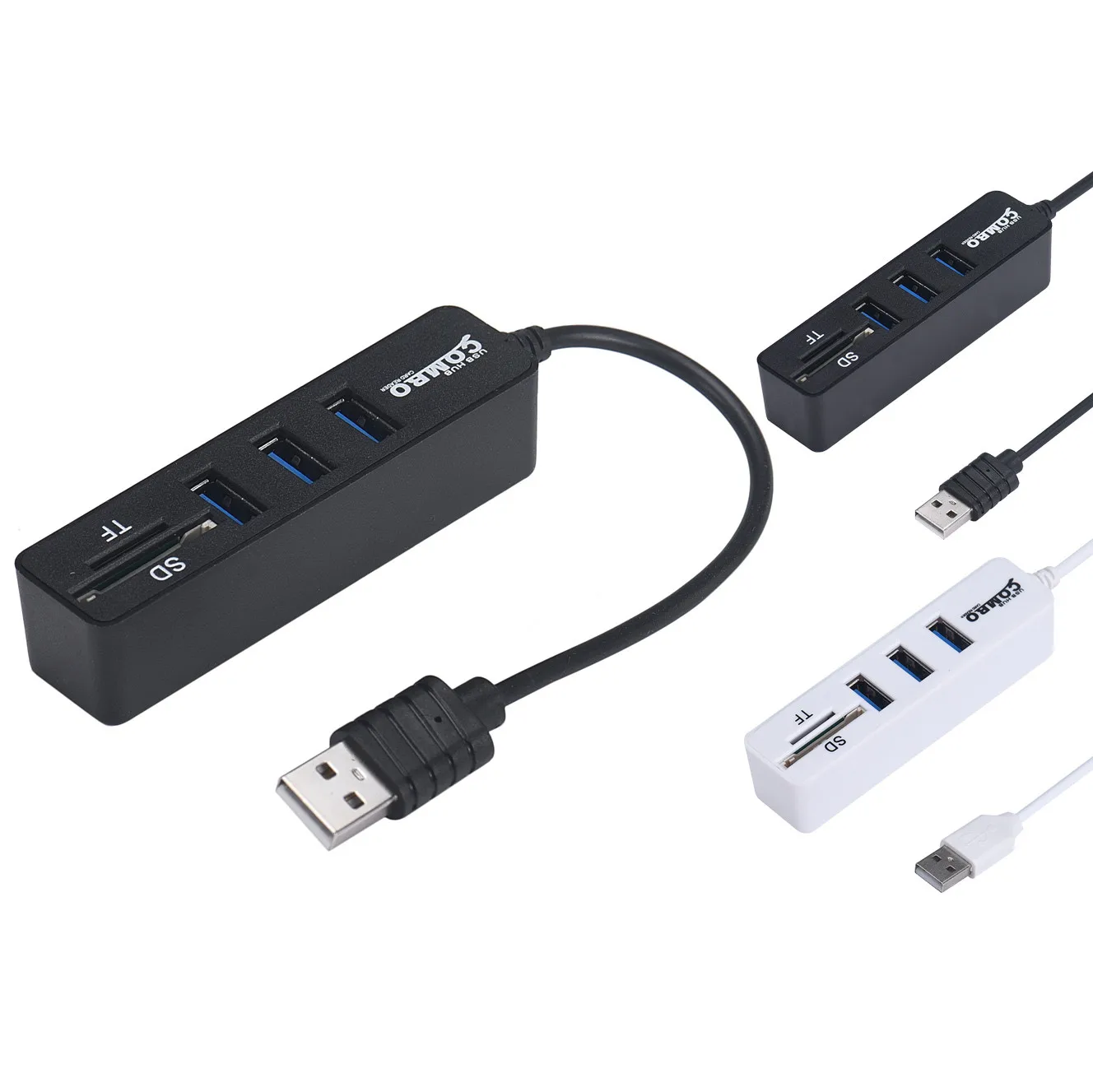 2 в 1 комбо супер скорость USB 2,0 3 порта разветвитель концентратор+ устройство для чтения карт SD TF 6J16 Прямая поставка