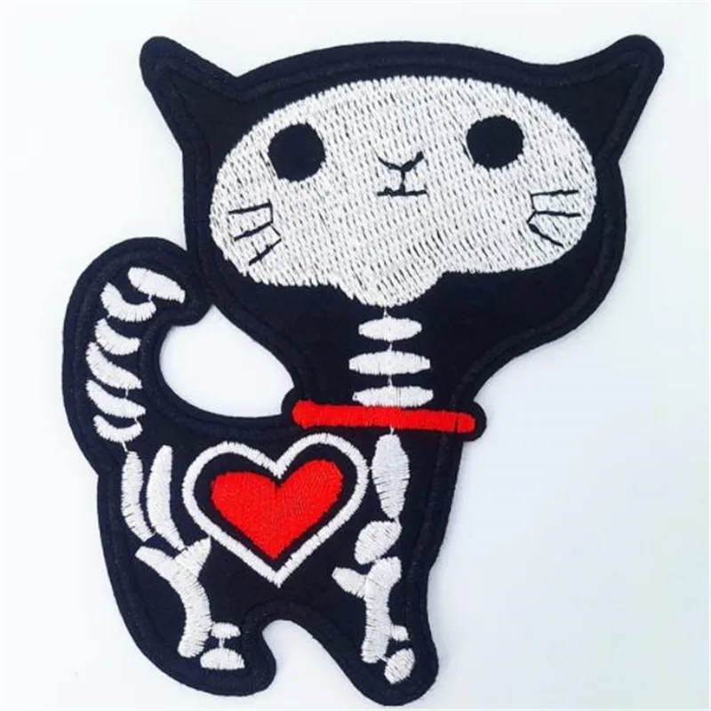 

Clothing diy embroidery heart skull dog badge iron on patch deal with it biker patches for clothes stickers fabric free shipping