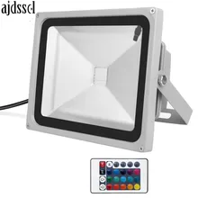 Led Flood Lamps RGB Ip65 Waterproof Floodlights Tree Lights Garden Yard Path Lamp 10W 20W 30W 50W 220V with Remote Controller