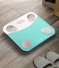 ICOMON i9 Смарт ванная комната цифровые весы для тела пол Электронный вес человека bmi весы Bluetooth домашний вес ing жир весы баланс - Цвет: Blue and white