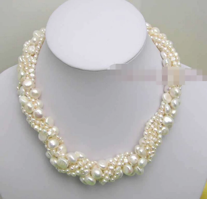 Beautiful SALE 3X single natural BAROQUE White pearl 40&quot necklaces combination | Украшения и аксессуары