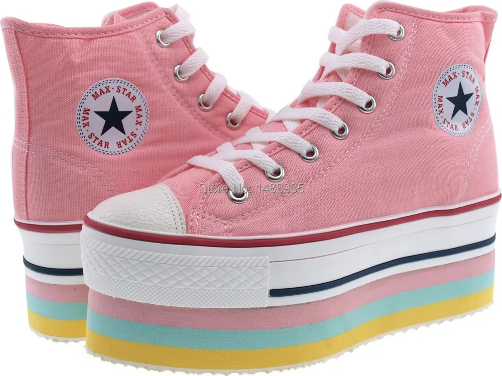 M Maxstar C1-1 6-Holes Casual Canvas Low Sneakers Pink 9.5 B US Womens