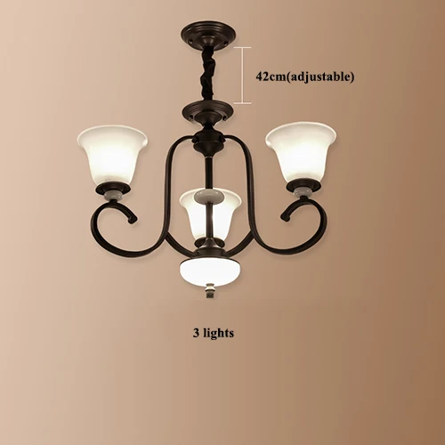 3 lights Американская Ретро железная светодиодная подвесная люстра, светильник из стекла для столовой, светодиодная люстра, светильник ing для спальни, светодиодный подвесной светильник s, светильники - Цвет абажура: 3 lights