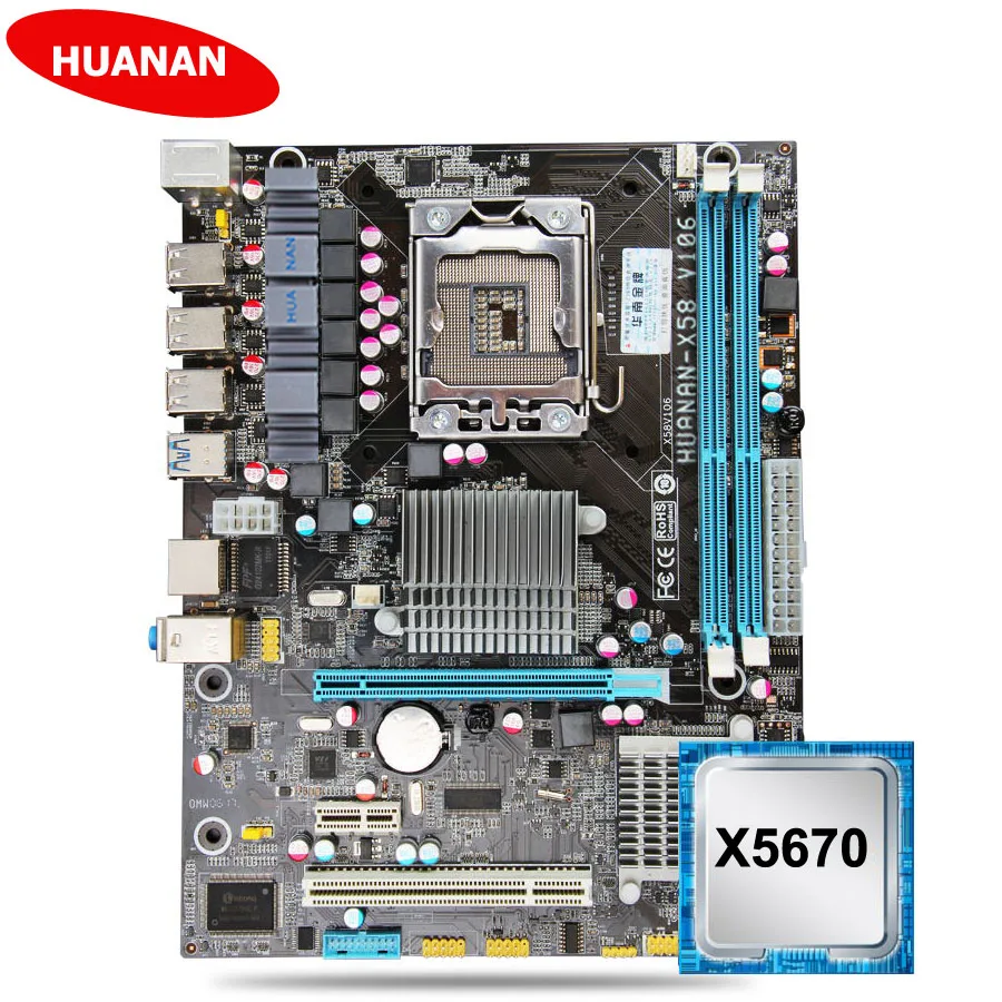 ^Cheap New arrival HUANAN ZHI X58 motherboard CPU set USB3.0 X58 LGA1366 motherboard with CPU Intel Xeon X5670 2.93GHz 2 years warranty