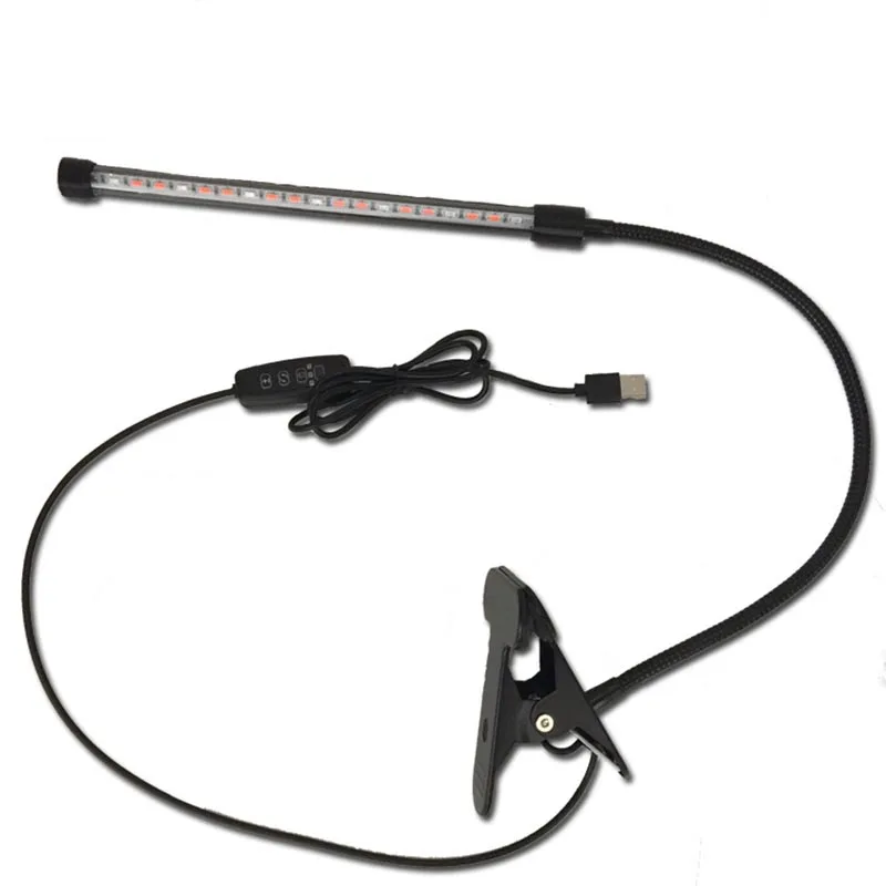 

Full Spectrum LED Plant Growth Light USB Single Tube Timing Loop Memory 9W Plant Fill Light Clip Light Indoor Plant Light