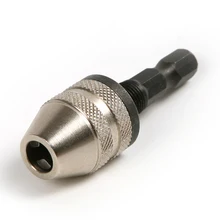 Silver Color 1PCS 1/4″ Shank Keyless Conversion Chuck Adapter Power Impact Driver Quick Change Drill Converter Rotary Tools