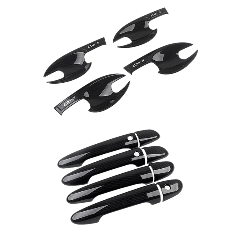 

Car Carbon Fiber Outer Door Handle Protective Cover Decorative Stickers For Mazda Cx-5 2017 2018 2019(Keyless Hole)
