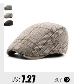 New Spring and Autumn Men Women Beret Hats Men vintage Boinas Plaid Hat Toca Casual Beret Caps Adjustable Comfortable Plaid Cap