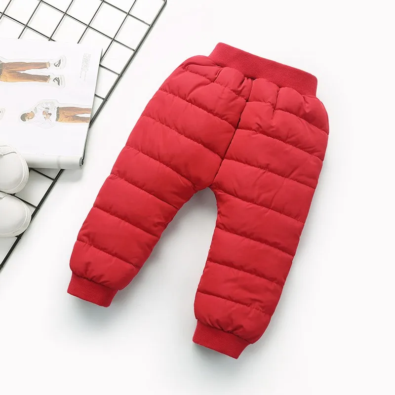 COOTELILI Winter Kids Boys Girls Pants Warm Fleece Velvet Elastic Waist Baby Kid Pant Thicken Infant Long Pants Children   (9)