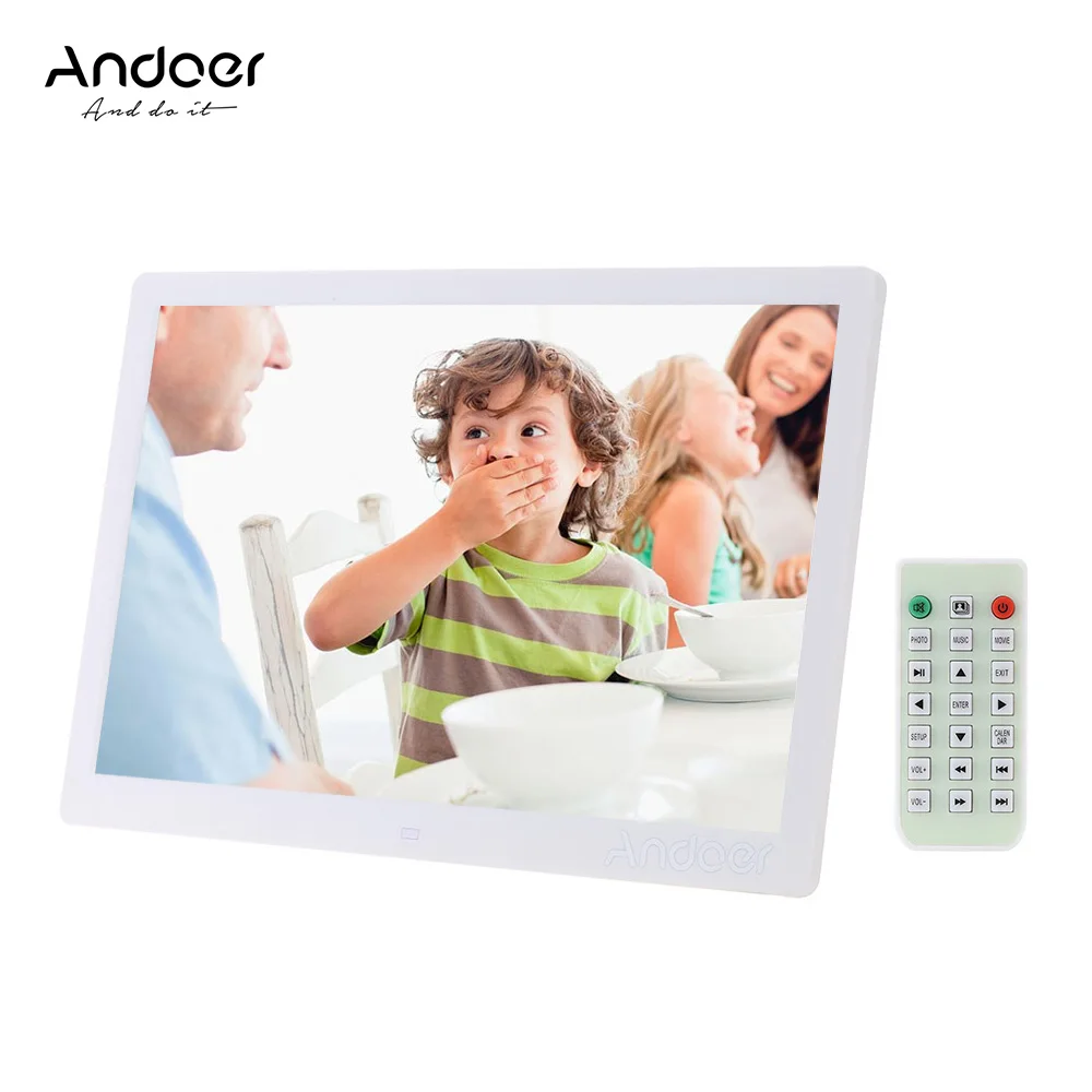 

15.6" High Resolution 1280*800 LED Digital Photo Picture Frame Alarm Clock MP3 MP4 Movie Player with Remote Control Gift Present