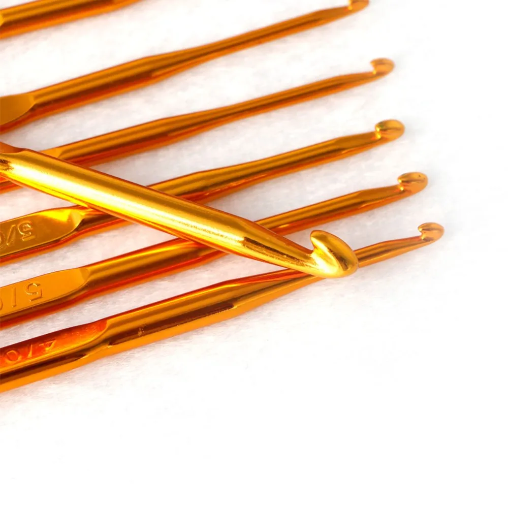 10 шт. Золотой Алюминиевый двойной конец вязания крючком набор игл плетение ремесло