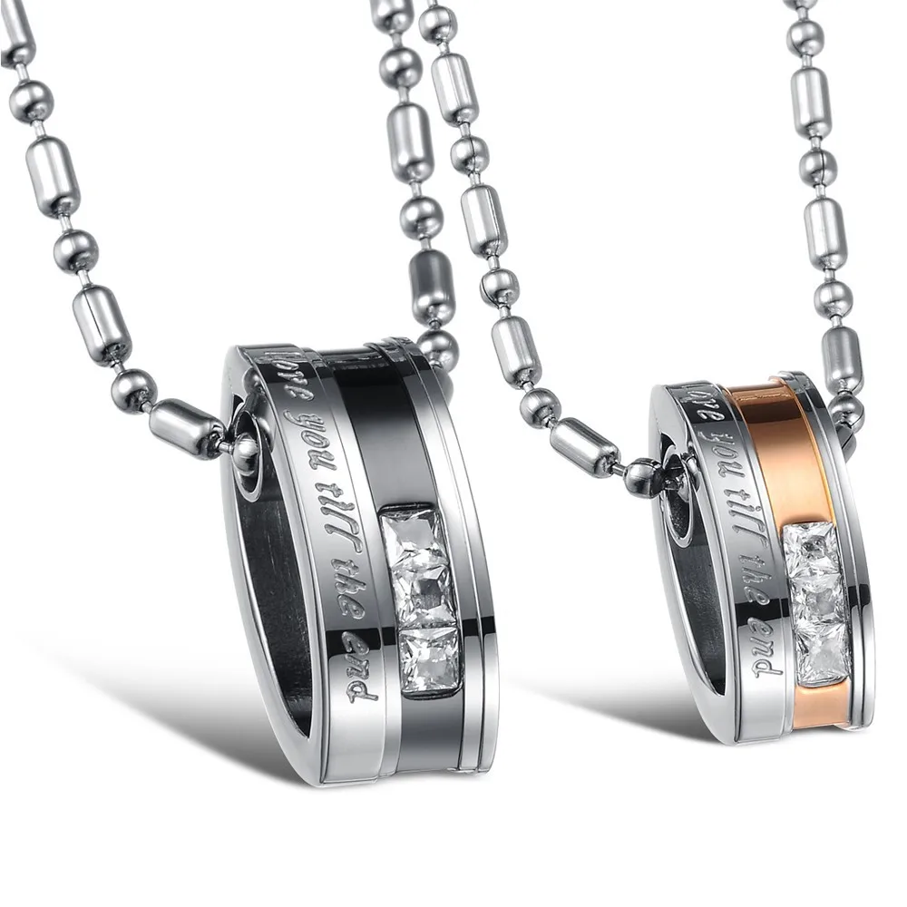 Korean Couple Necklace Titanium Necklaces Pendants Cute