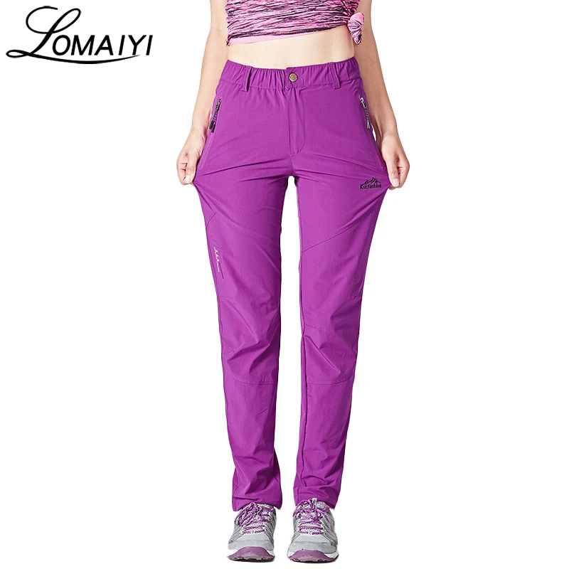 

LOMAIYI Stretch Nylon Breathable Women Pants Summer 2018 Ultra-Thin Quick Dry Female Trousers Ladies Slim Fit Bottoms AW162