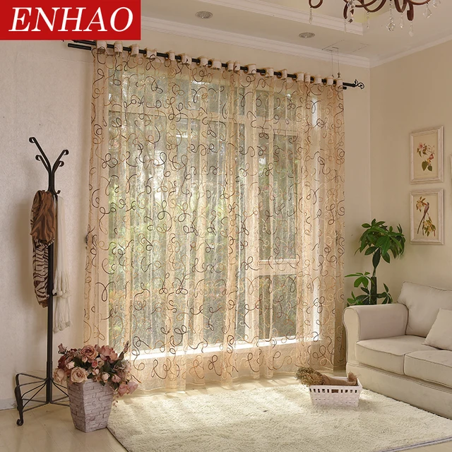 Modern Embroidered Tulle Curtains 2