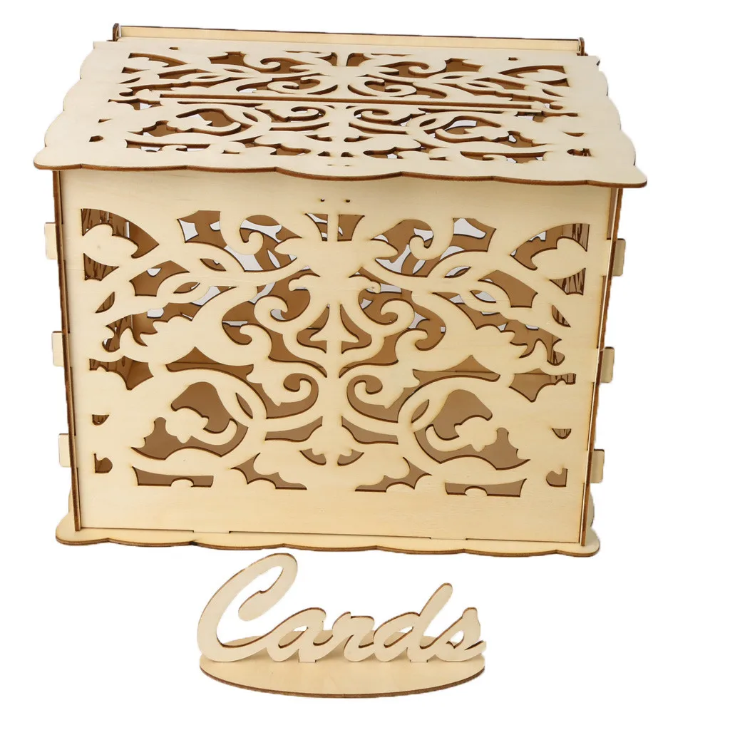 Дропшиппинг коробка для приглашения на свадьбу с замком DIY деньги деревянные коробки для подарков для дня рождения