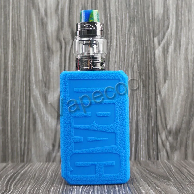 Чехол с текстурой для VOOPOO DRAG 2 177W TC BOX MOD, противоскользящий силиконовый чехол, кожный деколь, подходит для Vape VOOPOO DRAG V2 - Цвет: blue