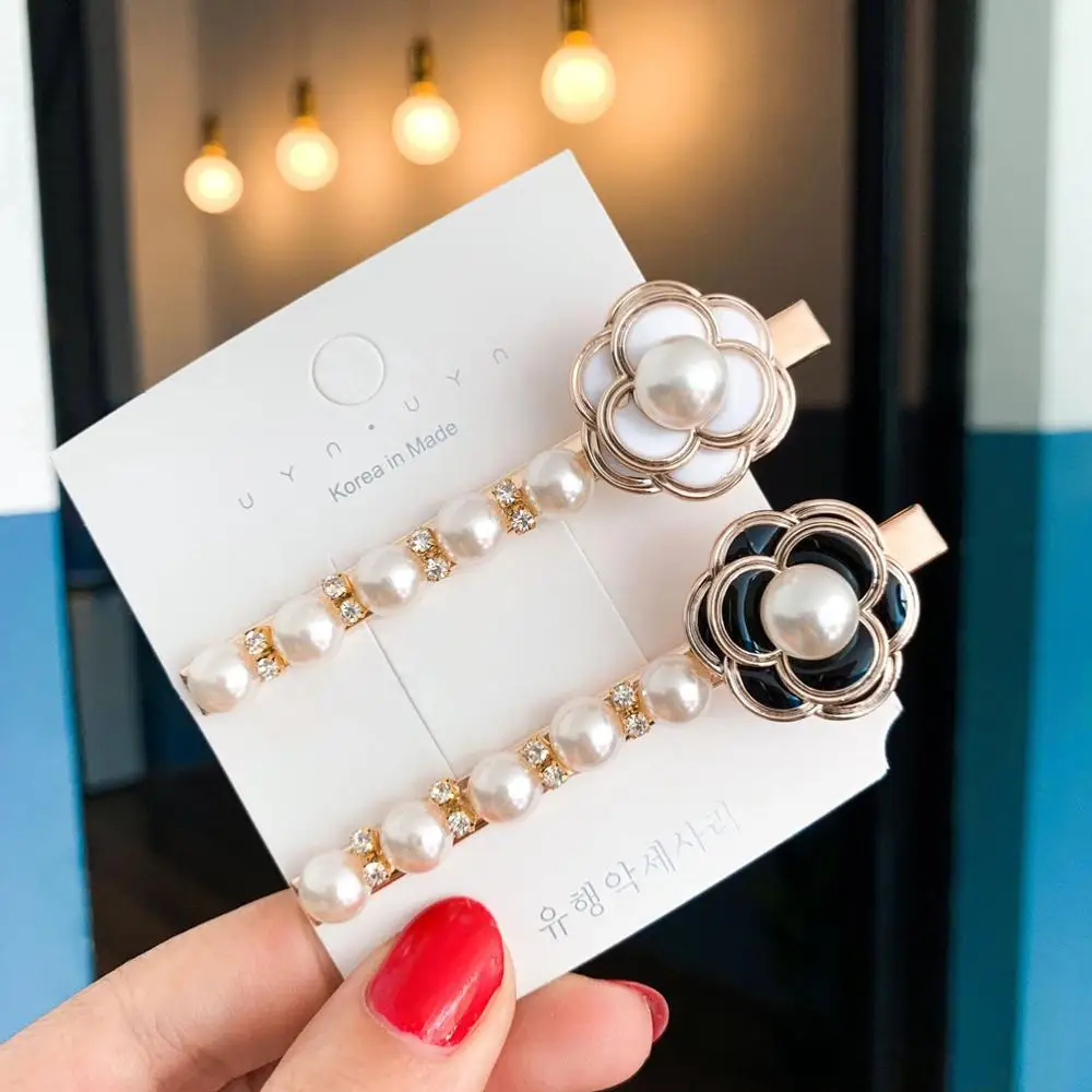 

Pearl Barrette for Women High Quality Hairpns Hair Accessories Jewelry Fashion Gripper Vintage Rhinestone Hair Clips
