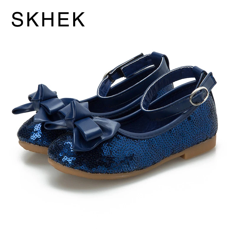 Skhek أطفال أحذية بنات طفل أحذية الفتيات أزياء الأميرة الأطفال كبير الأحذية عارضة واحدة اللون الأحمر الأزرق sku g07