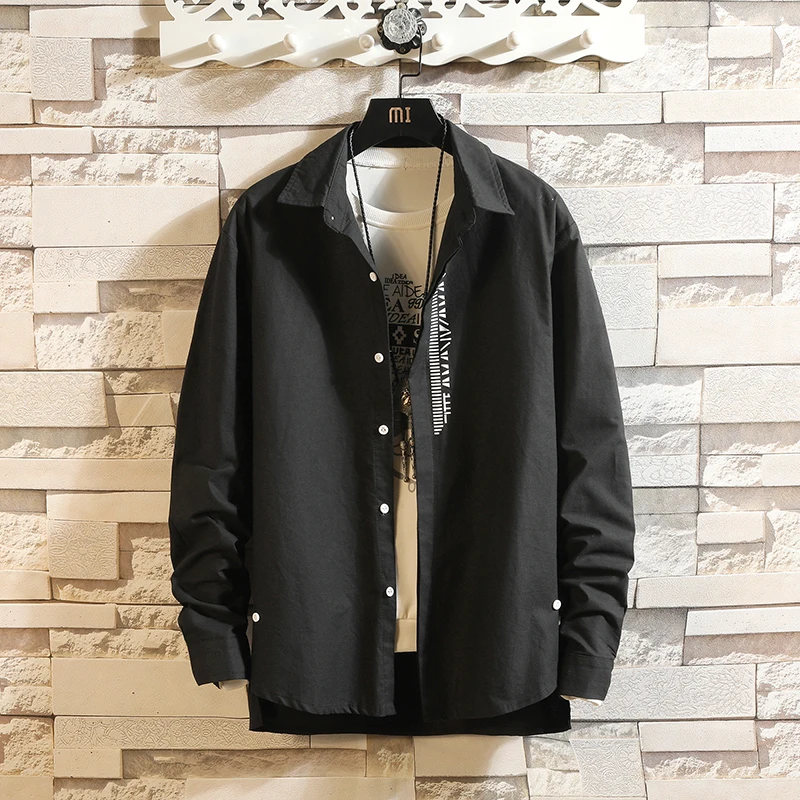 2019 мода camisa masculina уличная гавайская рубашка простая однотонная белая мужские