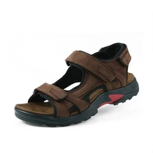 Top qualität sandale 2017 männer sandalen sommer echtem leder sandalen männer outdoor-schuhe männer leder sandalen plus größe 46 47 48