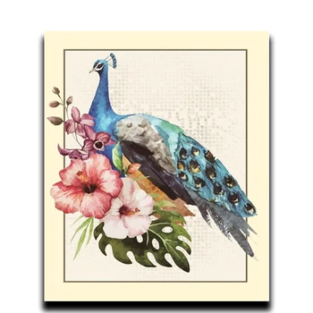 

Diamond cross stitch painting works of art Full diamond embroidery Animal round \ square mosaic diamond peacock peony flower