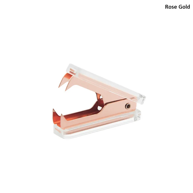 

Removing Stapler Tool Metal Comfortable Handheld Staple Remover for Binding Nail Pull Out Extractor School Office (Rose Gold)
