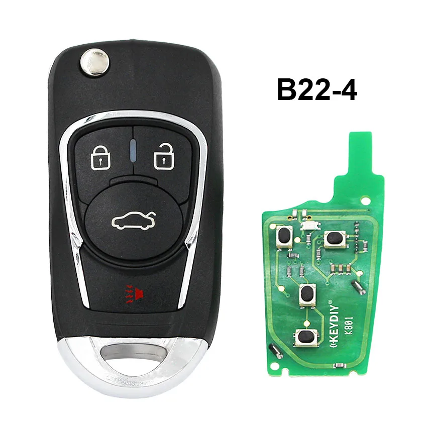 

B22-4 B-Series B22-3+1 B22 Universal Style 3+1/4 Button Remote Control Key Smart Car Key for KD900 KD900+ URG200 KD-X2 Mini KD