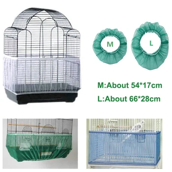 Receptor Seed Guard Nylon Mesh Bird Parrot Cover Soft Easy Cleaning Nylon Airy Fabric Mesh Bird Cage Cover Seed Catcher Guard tanie i dobre opinie CN (pochodzenie) Nylon Fabric Birds Supplies 54*17cm 66*28cm Bird Airy Cover Piece 0 05kg (0 11lb ) White Blue Green White