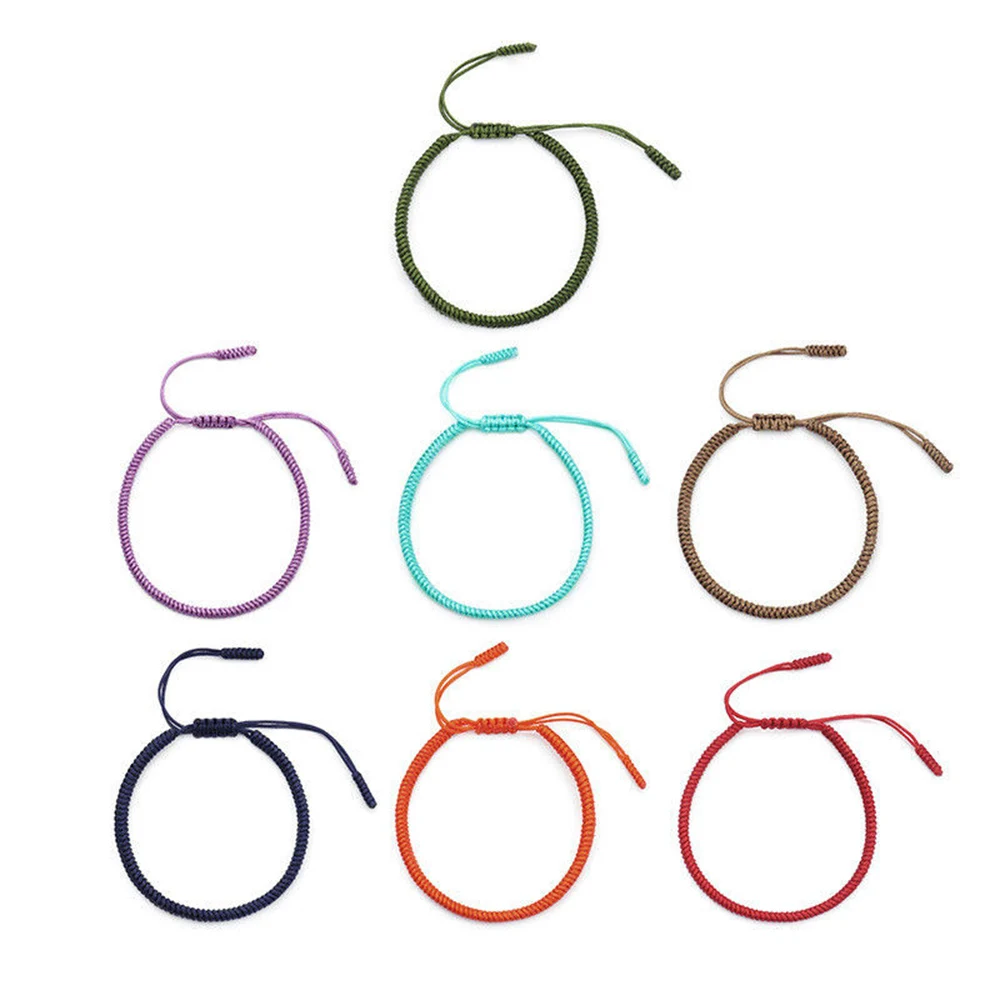 Йога 7 цветов тканые ручной работы узлы амулет счастливая веревка браслет Шарм браслет ювелирные изделия аксессуары
