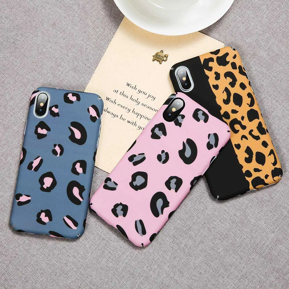 

UBERAY Leopard Print Phone Case For iPhone 7 6 6s 8 Plus Luxury Luminous Case For iPhone X XS Max XR 5 5S SE Hard Covers Coque